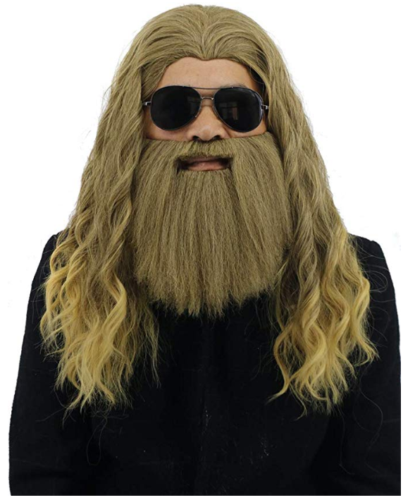 Thor From Avengers Endgame Full Cosplay Costume wig and beard