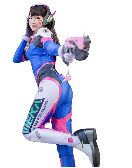 D.VA Hana Song From Overwatch Cosplay Costume side view